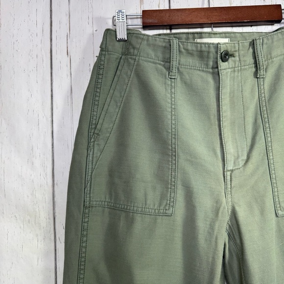 Madewell Womens Olive Green Utility Pants Patch Pockets Casual Straight Leg - Picture 3 of 15